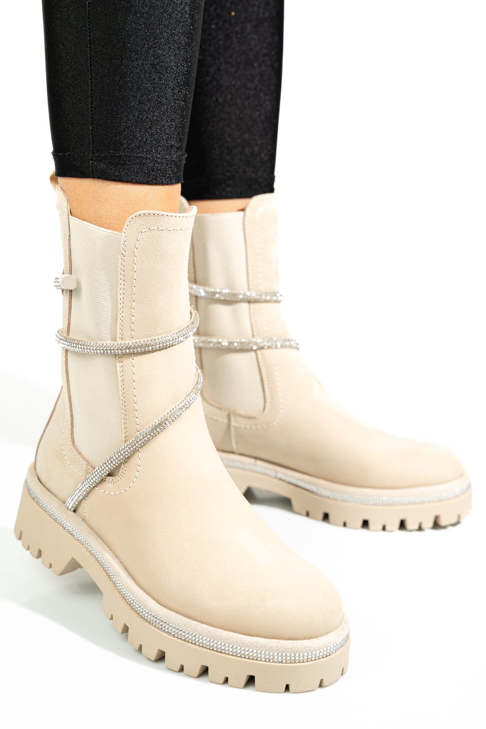 Bézs természetes bőr bakancs 0s7h945-6