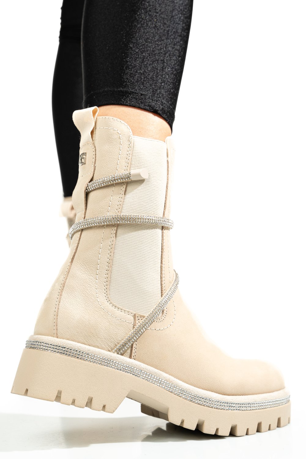 Bézs természetes bőr bakancs 0s7h945-6