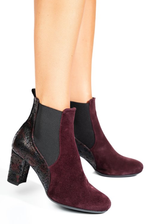 Bordó fordított bőr bokacsizma 7s7h70