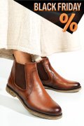 Barna természetes bőr bakancs 2s7h11