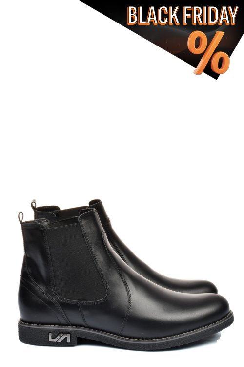 Fekete természetes bőr bakancs 2s7h11