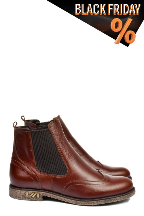 Barna természetes bőr bakancs 2s7h12