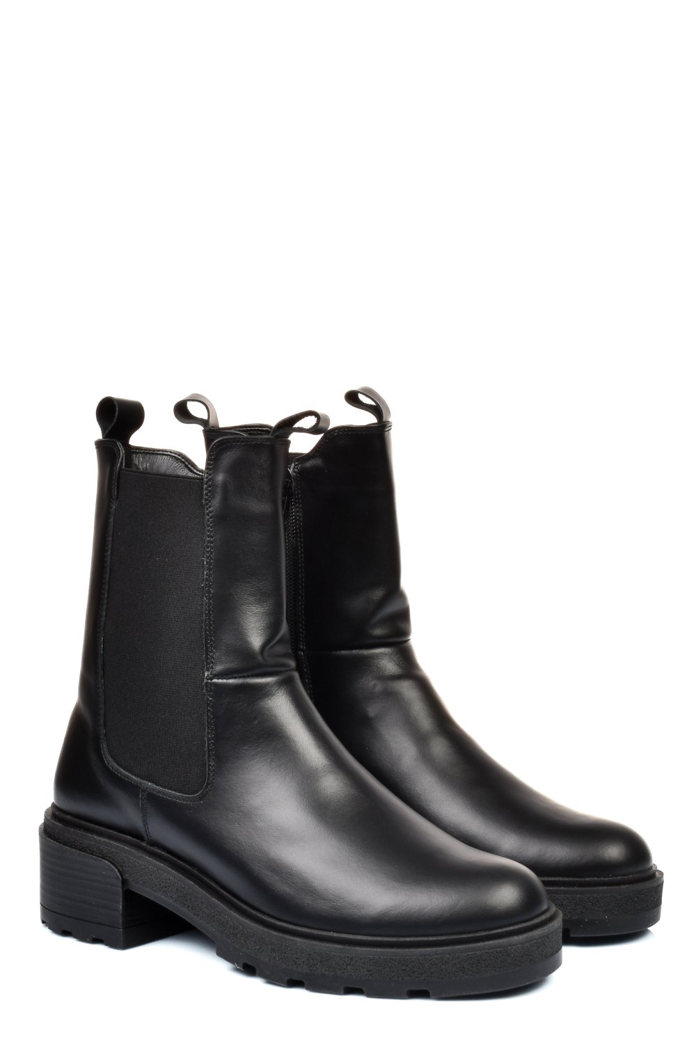 Fekete természetes bőr bakancs 2s7h24