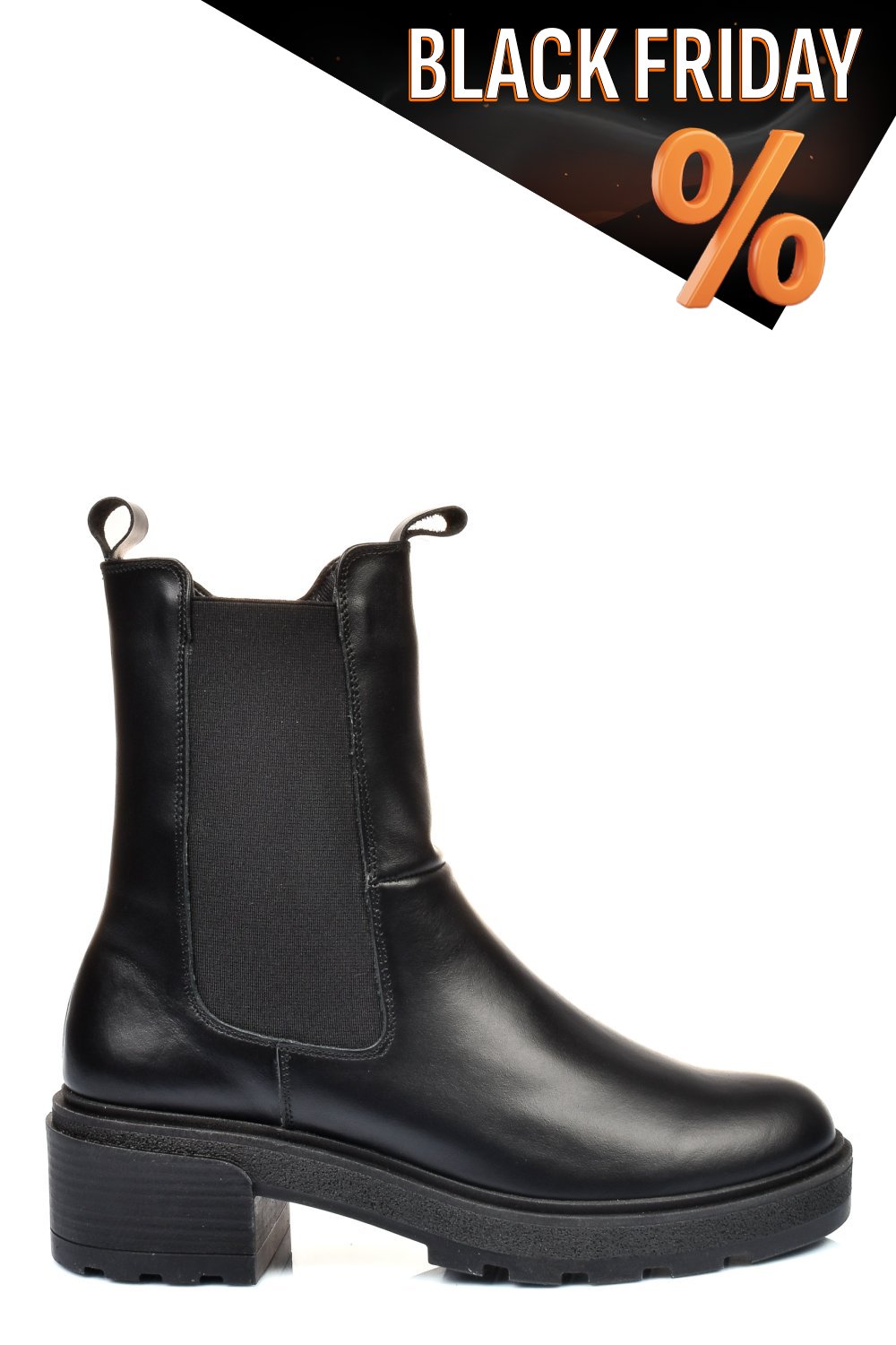 Fekete természetes bőr bakancs 2s7h24