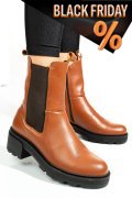 Barna természetes bőr bakancs 2s7h24
