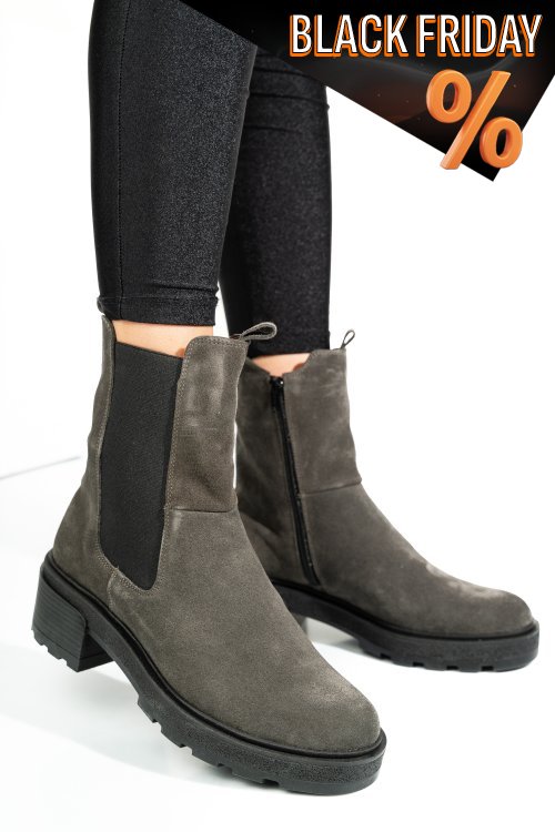 Szürke fordított bőr bakancs 2s7h24