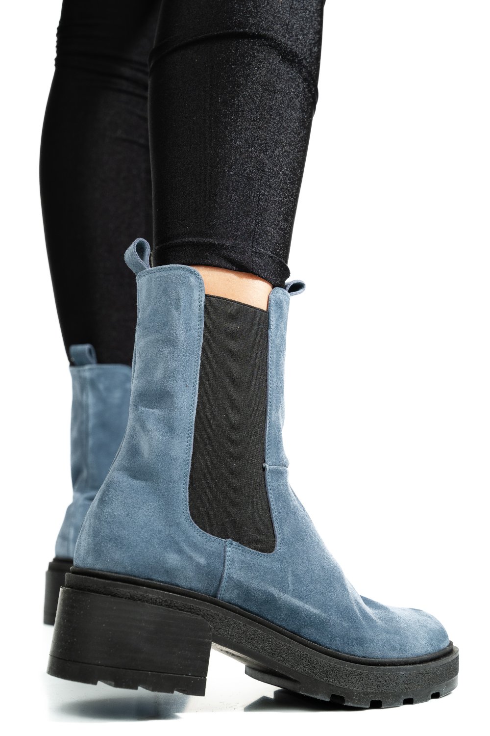 Kék fordított bőr bakancs 2s7h24