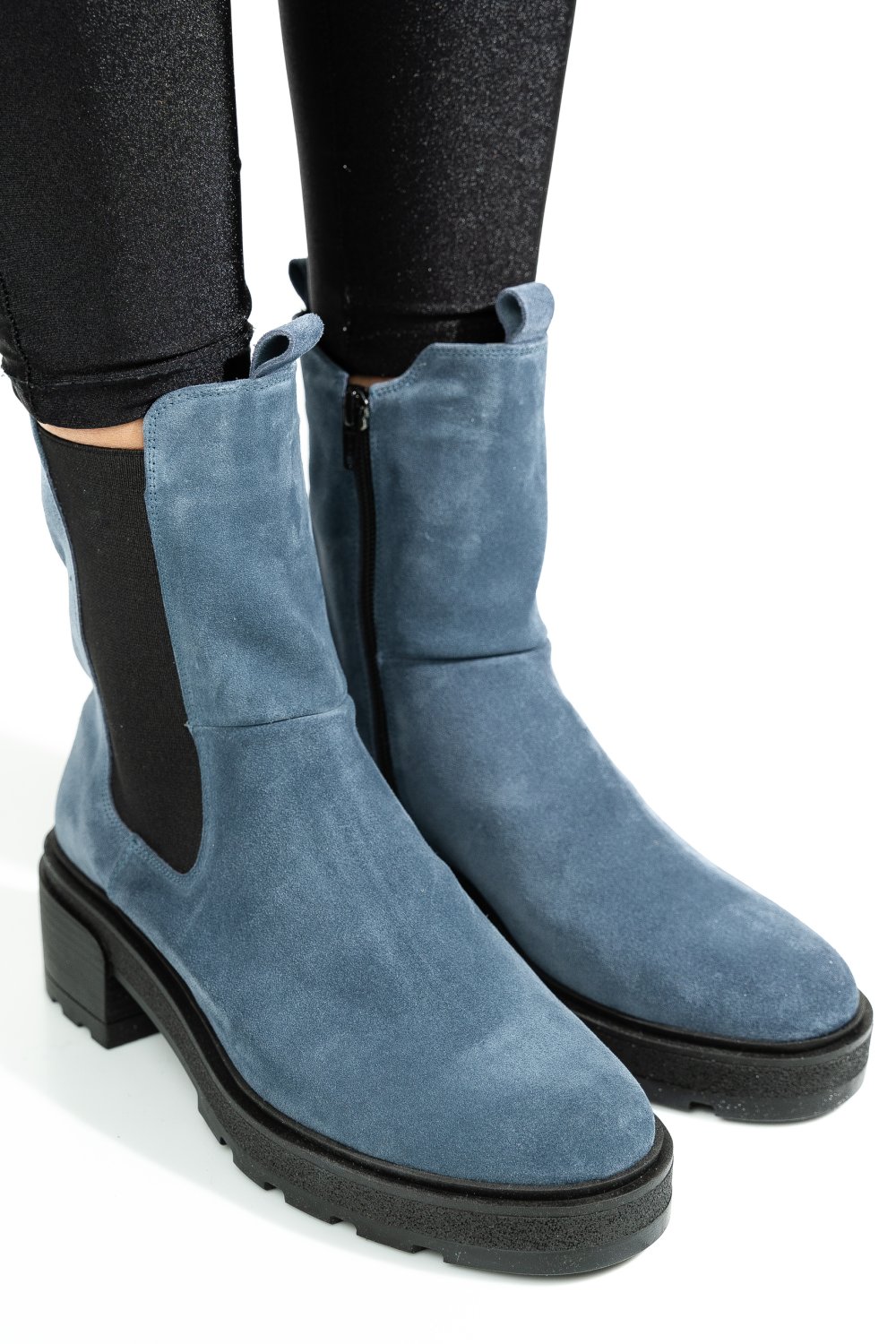 Kék fordított bőr bakancs 2s7h24