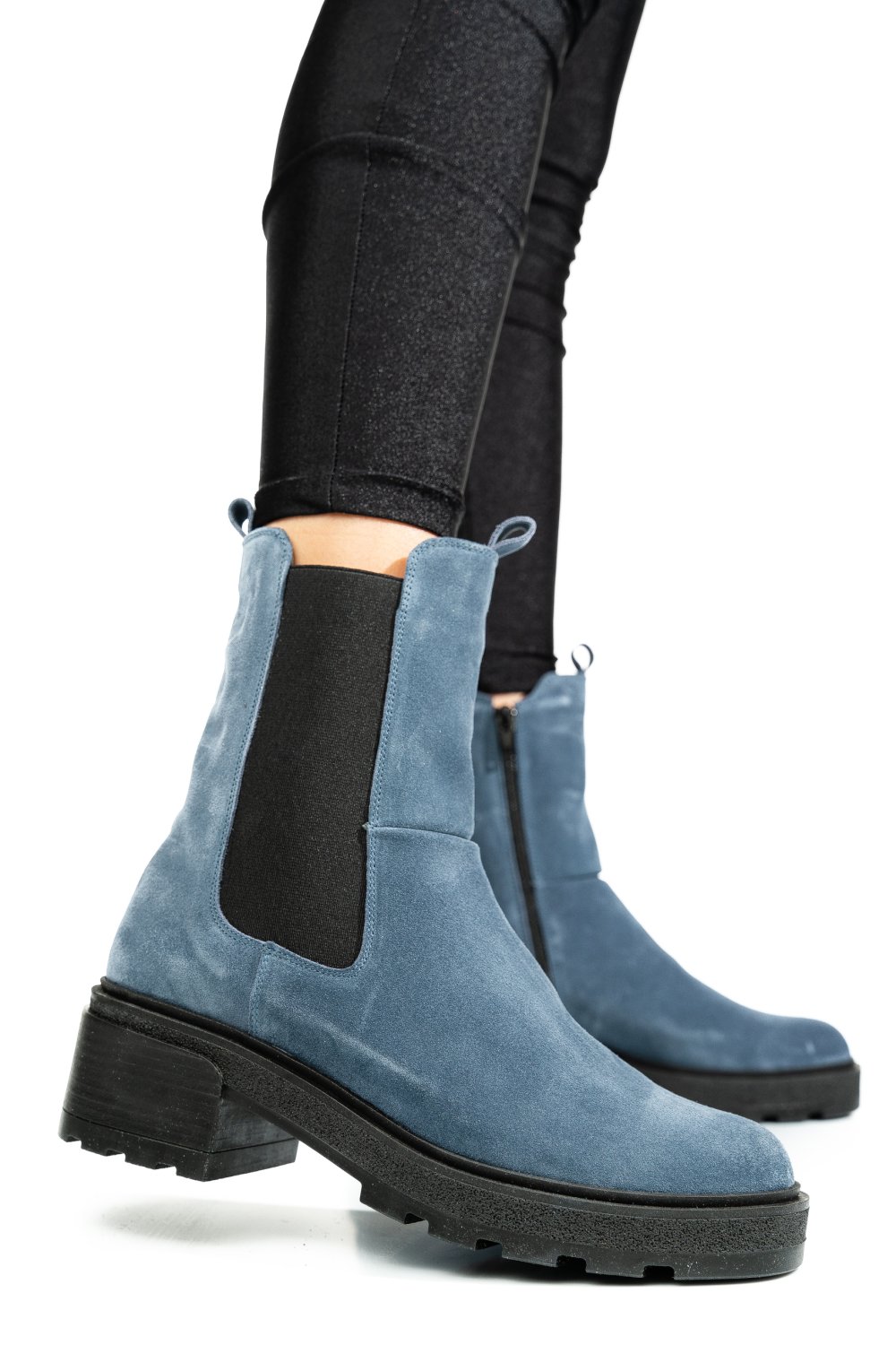 Kék fordított bőr bakancs 2s7h24