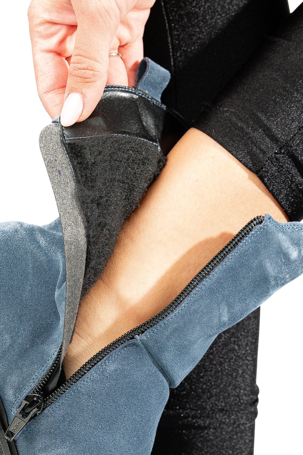 Kék fordított bőr bakancs 2s7h24