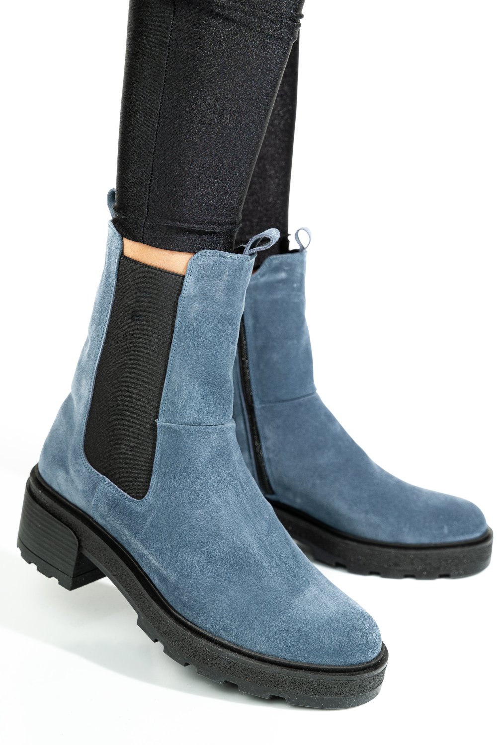 Kék fordított bőr bakancs 2s7h24