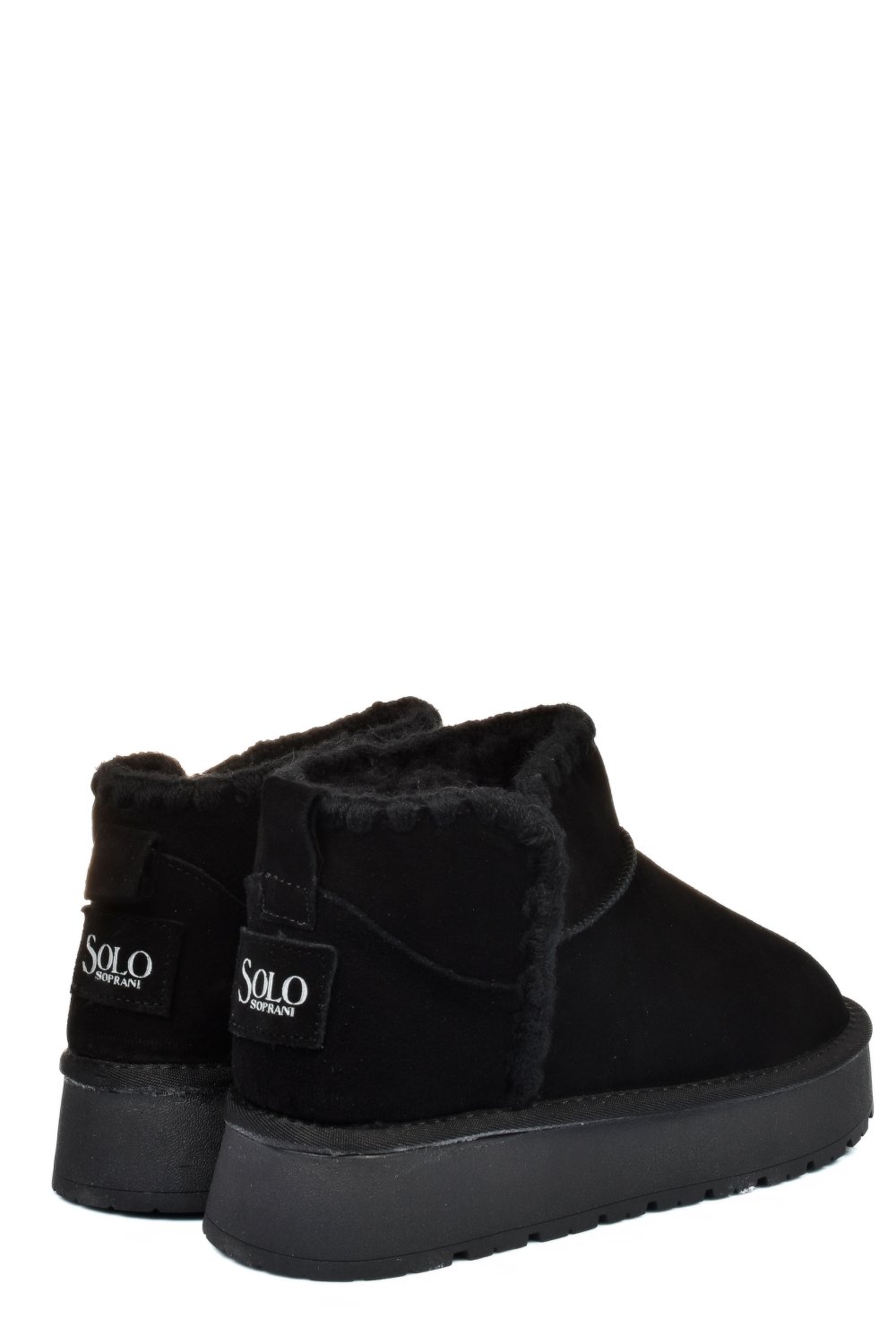 Fekete fordított bőr csizma ss7hcw421p19