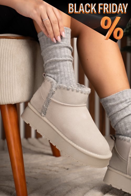 Szürke fordított bőr csizma ss7hcw421p19