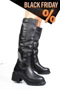 Fekete természetes bőr csizma 1s7h0691