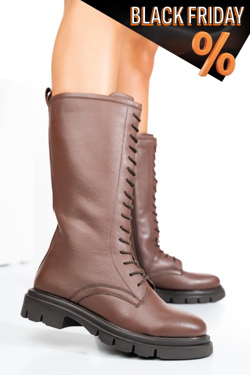 Barna természetes bőr csizma 1s7h0552