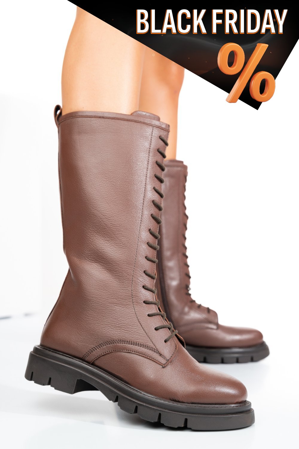 Barna természetes bőr csizma 1s7h0552