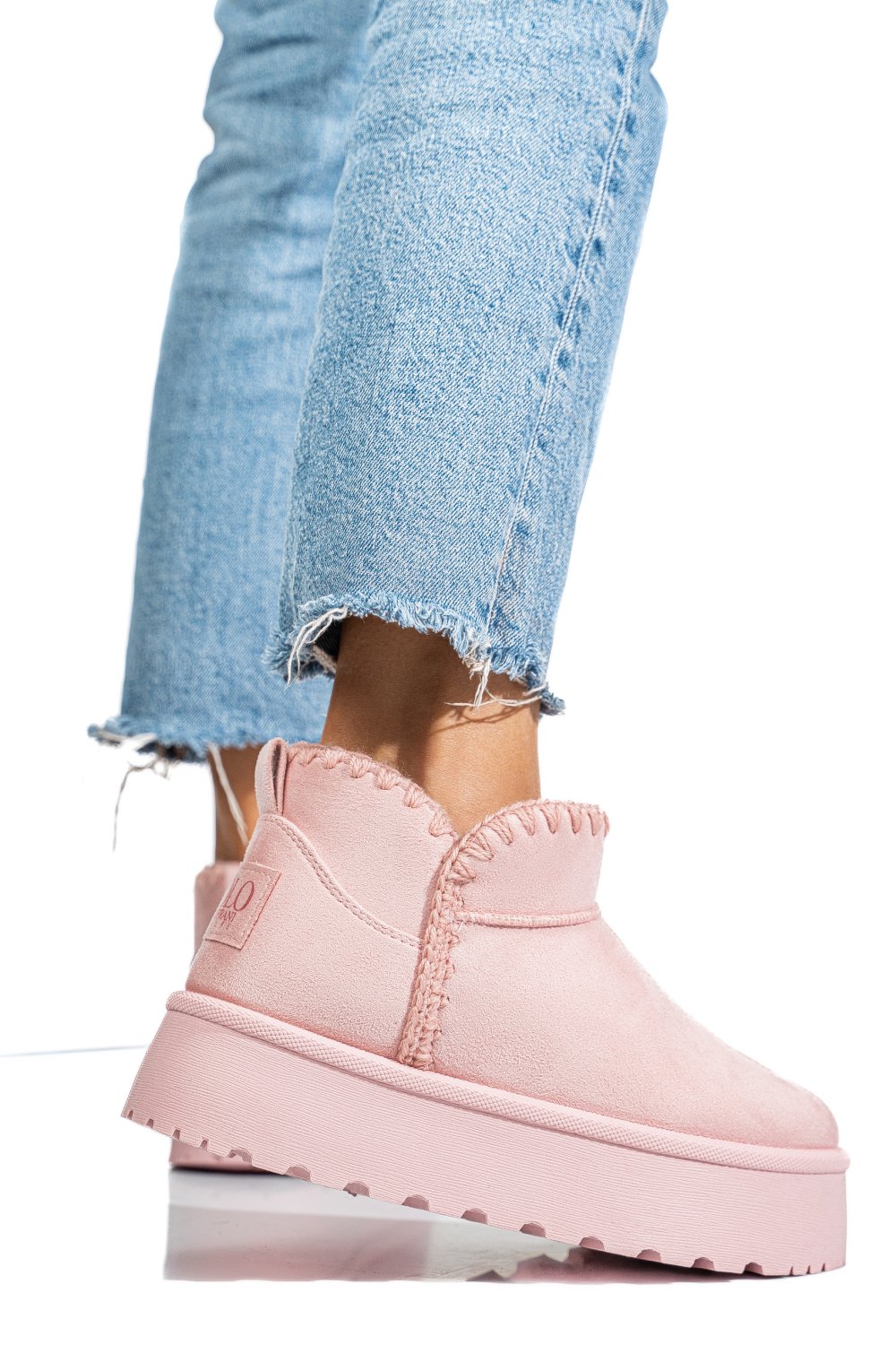 Rózsaszín fordított bőr csizma ss7hcg421p81