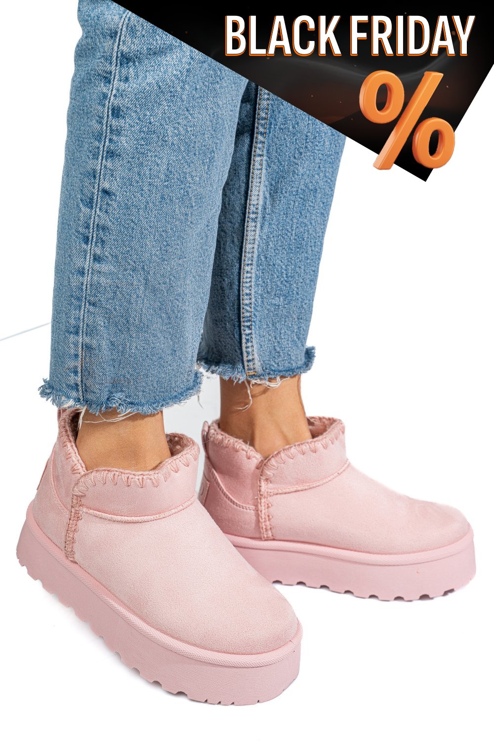 Rózsaszín fordított bőr csizma ss7hcg421p81