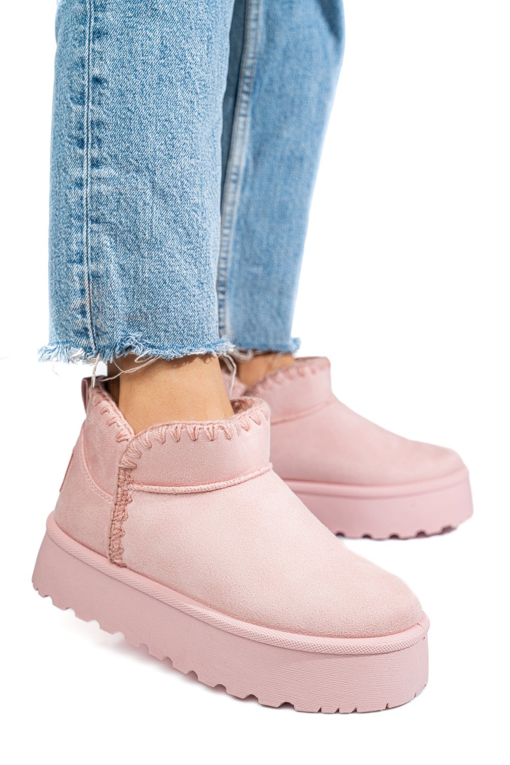 Rózsaszín fordított bőr csizma ss7hcg421p81