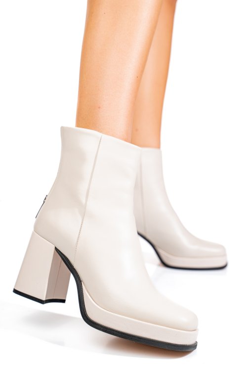 Bézs természetes bőr bokacsizma ds7heborah