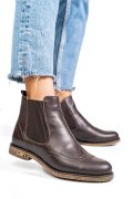 Barna természetes bőr bakancs 2s7h12