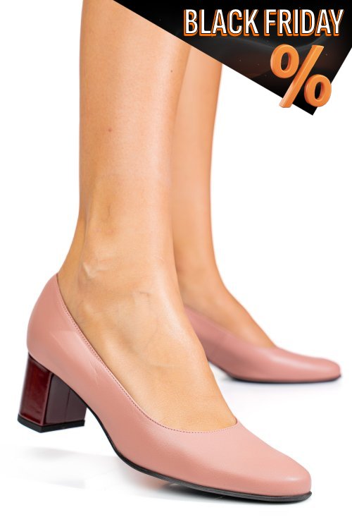 Rózsaszín természetes bőr magassarkú cipők 3s7h475