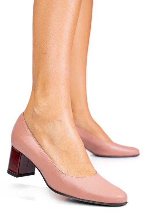 Rózsaszín természetes bőr magassarkú cipők 3s7h475