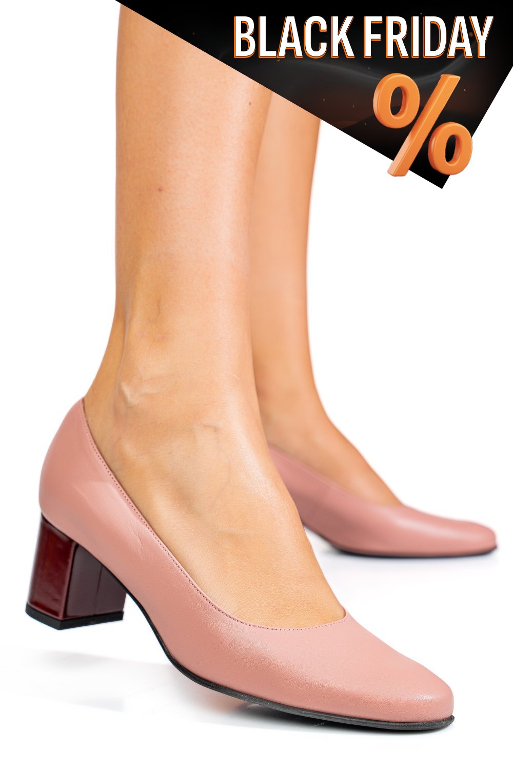 Rózsaszín természetes bőr magassarkú cipők 3s7h475