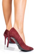 Bordó fordított bőr magassarkú cipők 1s7h206