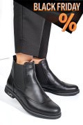 Fekete természetes bőr bakancs 2s7h12