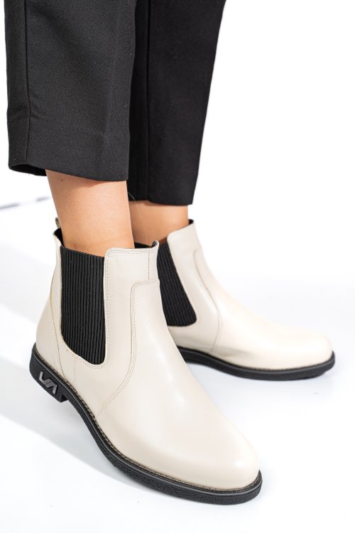 Bézs természetes bőr bakancs 2s7h11