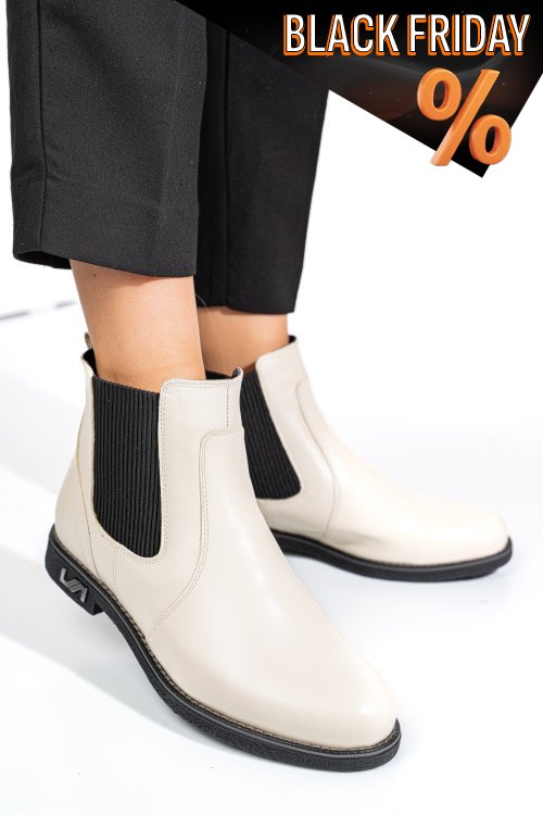 Bézs természetes bőr bakancs 2s7h11