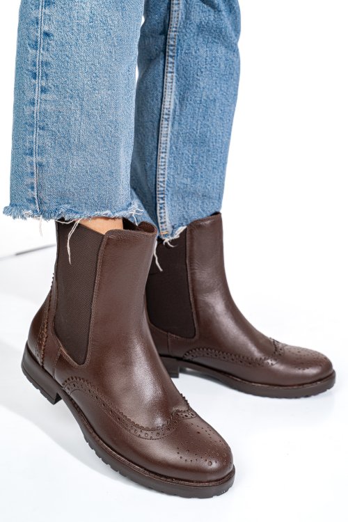 Barna természetes bőr bakancs 1s7h0795