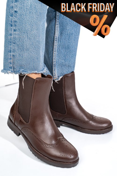 Barna természetes bőr bakancs 1s7h0795