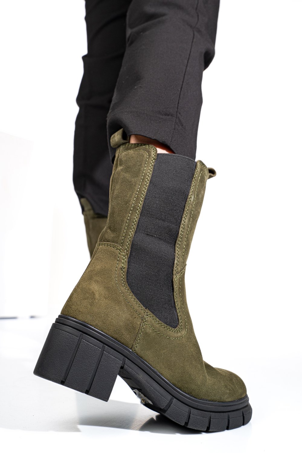 Khaki fordított bőr bakancs 1s7h0603