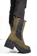 Khaki fordított bőr bakancs 1s7h0603