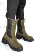 Khaki fordított bőr bakancs 1s7h0603