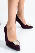 Mályva fordított bőr magassarkú cipők 1s7h922