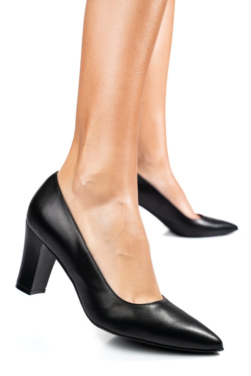 Fekete természetes bőr magassarkú cipők 1s7h376