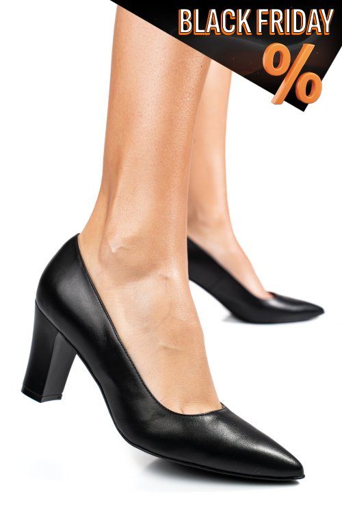 Fekete természetes bőr magassarkú cipők 1s7h376