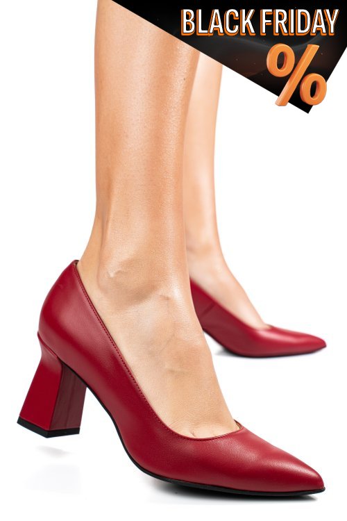 Piros természetes bőr magassarkú cipők 1s7h362