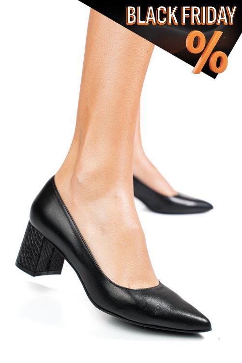 Fekete természetes bőr magassarkú cipők 3s7h583