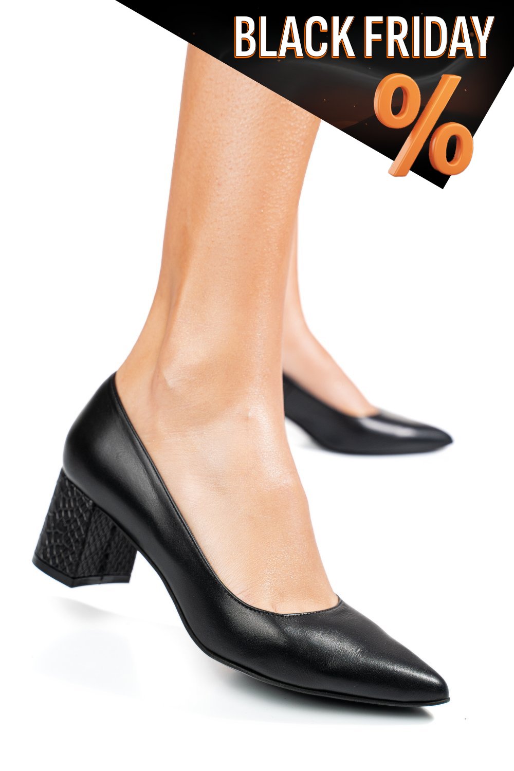 Fekete természetes bőr magassarkú cipők 3s7h583
