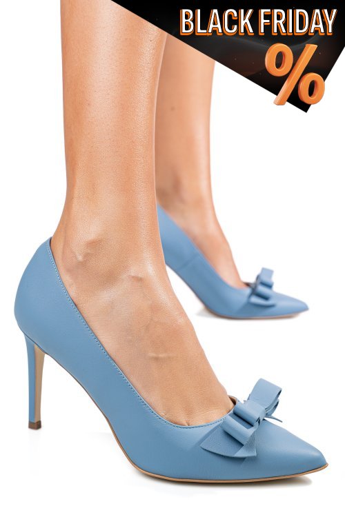 Kék természetes bőr magassarkú cipők 1s7h349