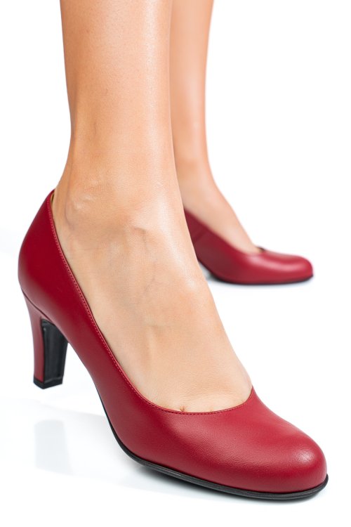 Piros természetes bőr magassarkú cipők 3s7h152
