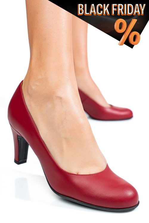 Piros természetes bőr magassarkú cipők 3s7h152