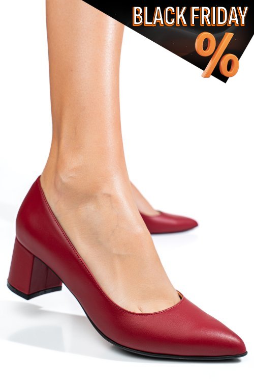 Piros természetes bőr magassarkú cipők 3s7h583