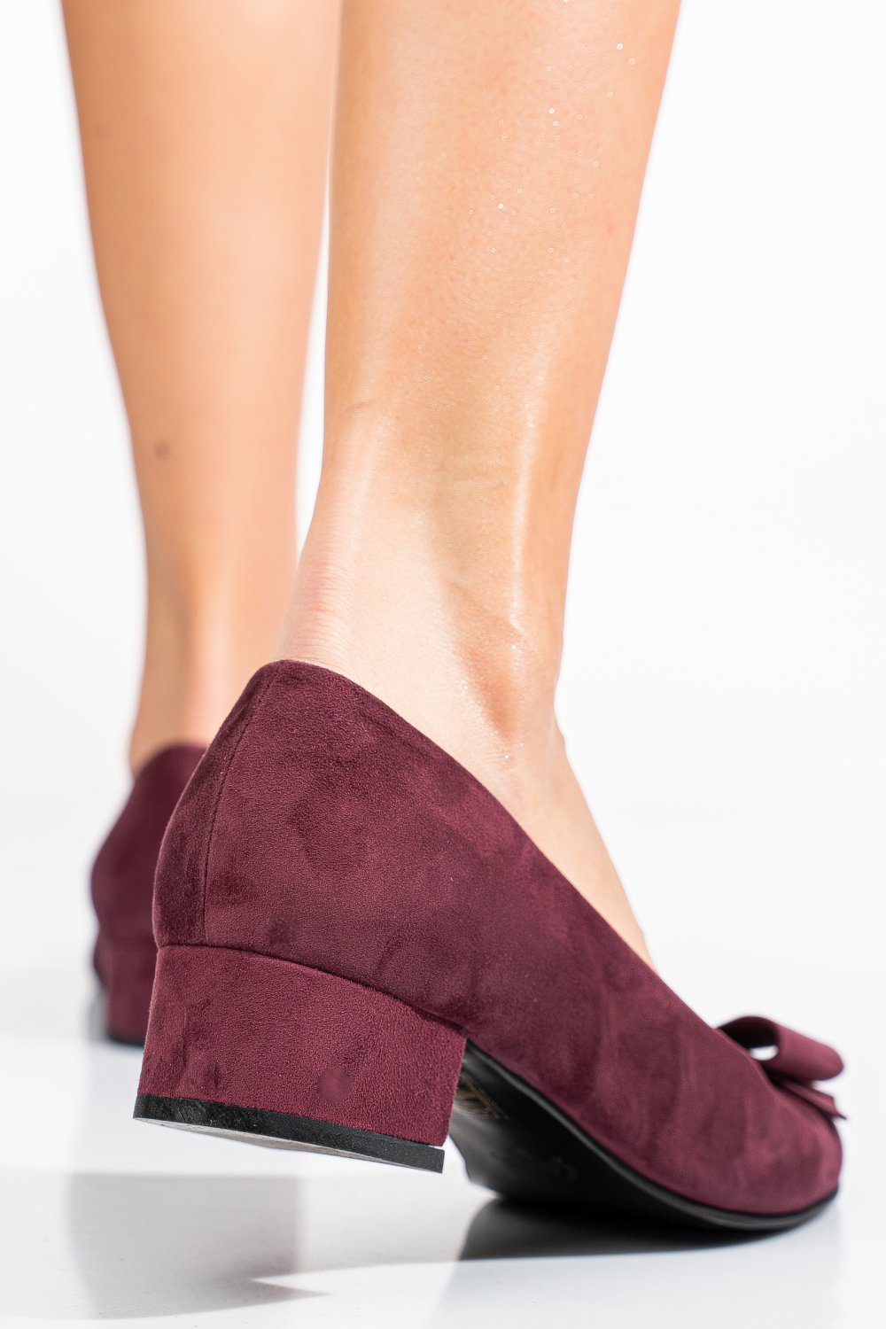 Bordó fordított bőr magassarkú cipők 3s7h484