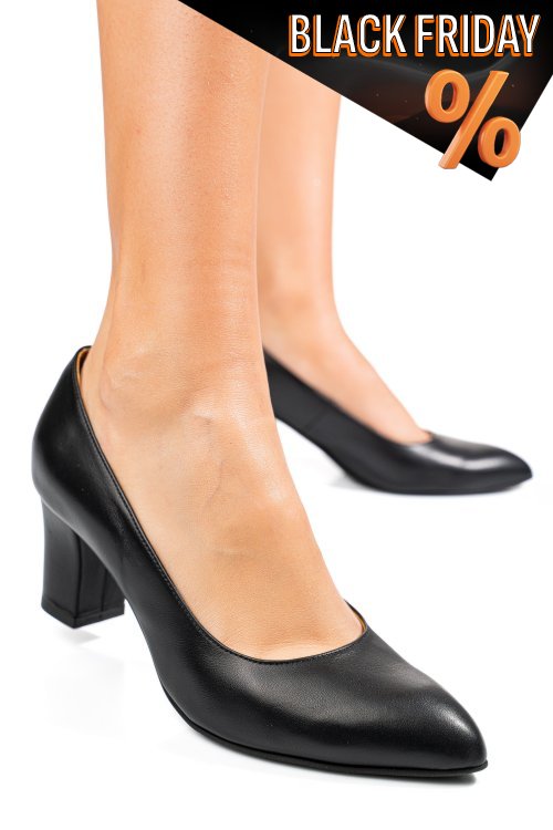 Fekete természetes bőr magassarkú cipők 4s7h292