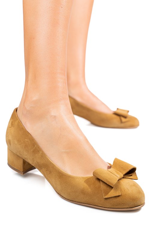 Barna fordított bőr magassarkú cipők 3s7h484